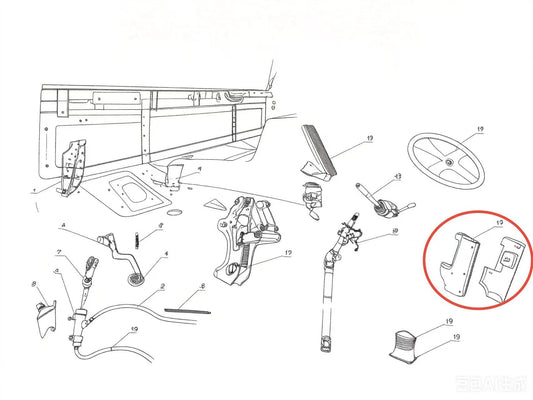 PW21/34-03051/61 ZOOMLION BRAND SPECIAL CHASSIS FOR TRUCK CRANE-PROTECTION COVER OF LEFT AND RIGHT STEERING POLE