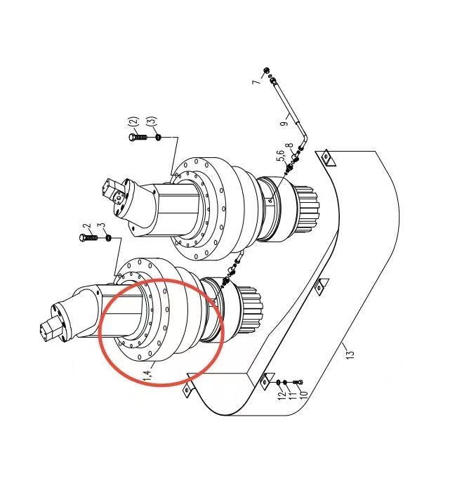1030200475 ZOOMLION QUY500W CRAWLER CRANE -SWING MECHANISM-SWING REDUCER + MOTOR