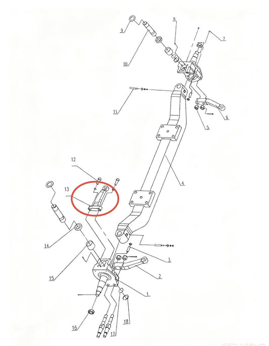 L3001044X07D1 ZOOMLION BRAND SPECIAL CHASSIS FOR TRUCK CRANE-BRAKE ASSEMBLY-STEERING DRAG LINK ARM