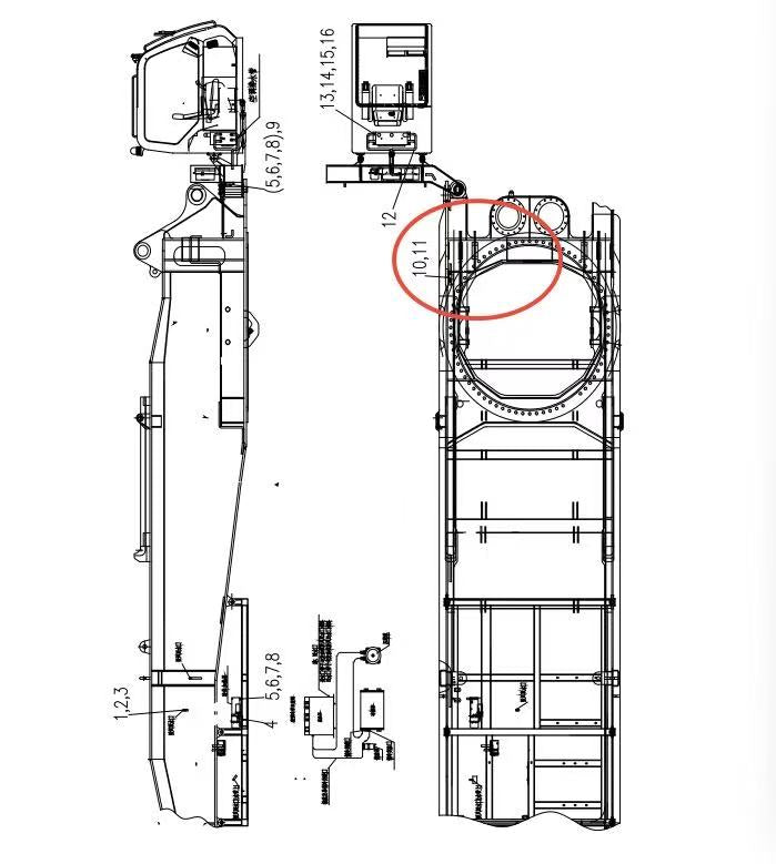 1130100054 ZOOMLION QUY500W CRAWLER CRANE -ROTATING PLATFORM SYSTEM-AIR CONDITIONING UNIT-BALL VALVEφ15 6201438