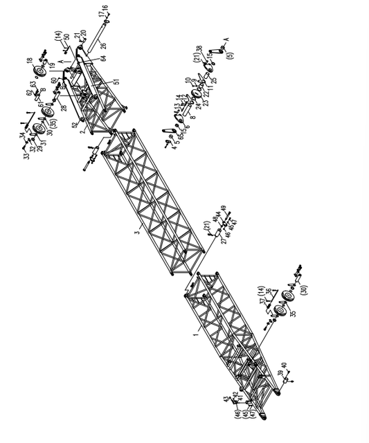 D00662008100000000Z ZOOMLION  QUY500W CRAWLER CRANE -BOOM SYSTEM-SUPERLIFT MAST