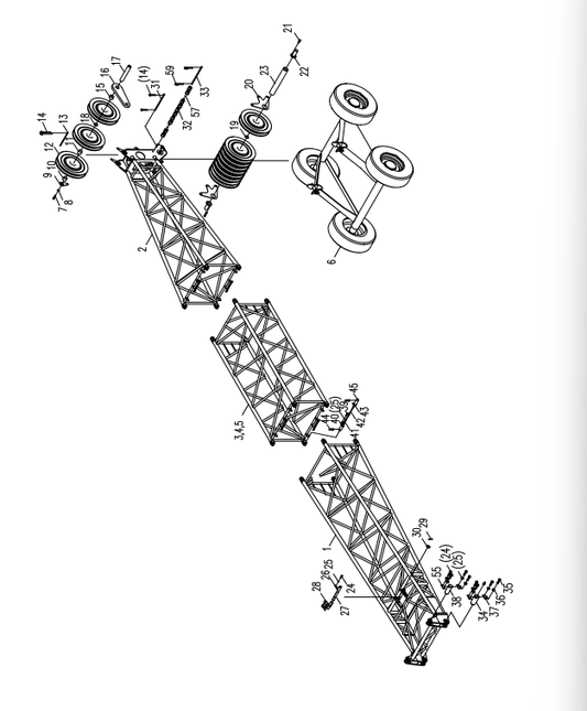 D00662006600000000Z ZOOMLION  QUY500W CRAWLER CRANE -BOOM SYSTEM-TOWER BOOM ASSEMBLY