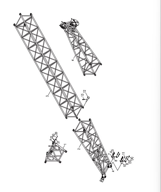 D00662000200000000Z ZOOMLION  QUY500W CRAWLER CRANE -BOOM SYSTEM-FIXED AUXILIARY BOOM