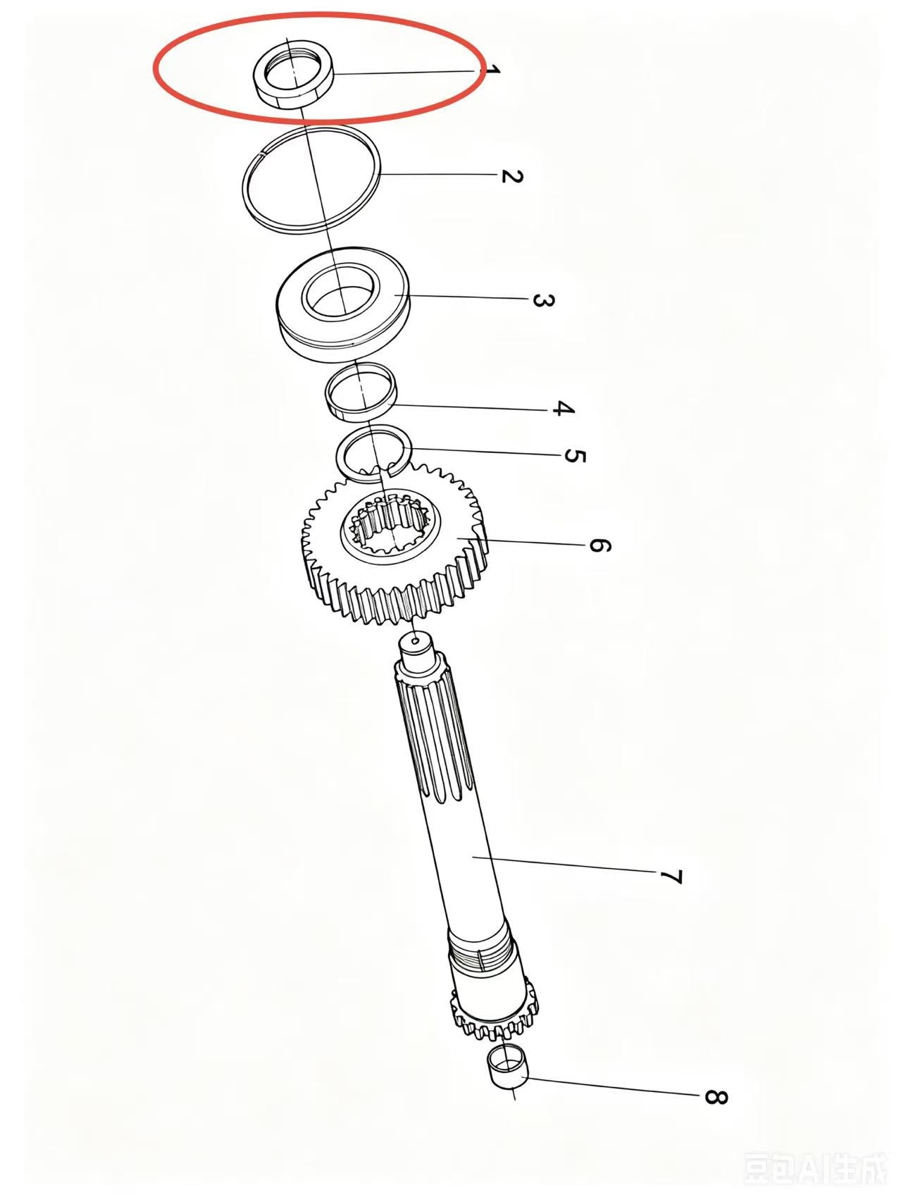 8858  ZOOMLION BRAND SPECIAL CHASSIS FOR TRUCK CRANE-NUT OF THE 1ST SHAFT