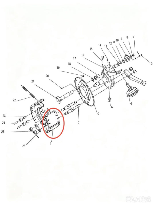 L3501180X42A ZOOMLION BRAND SPECIAL CHASSIS FOR TRUCK CRANE-FRONT BRAKE ASSEMBLY-BRAKE SHOE WITH FRICTION LINING ASSY