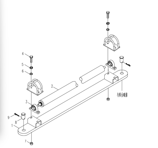 D00662004700400000Z ZOOMLION QUY500W CRAWLER CRANE -ROTATING PLATFORM SYSTEM-SUPPORT BRACKET FOR ROPE‑SUPPORT ROLLER