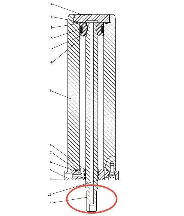 YG4200-530060-1010 ZOOMLION QUY500W CRAWLER CRANE -ROTATING PLATFORM SYSTEM-PISTON ROD