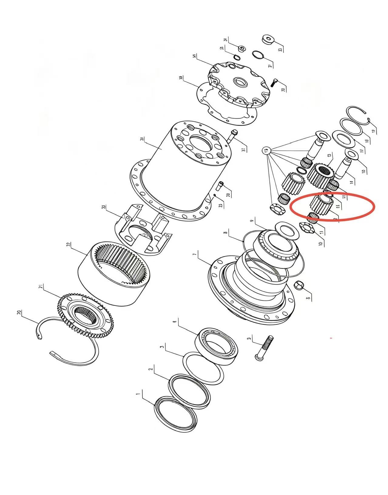 A2305013 ZOOMLION BRAND SPECIAL CHASSIS FOR TRUCK CRANE-WHEEL‑SIDE REDUCER ASSEMBLY-PLANETARY GEAR