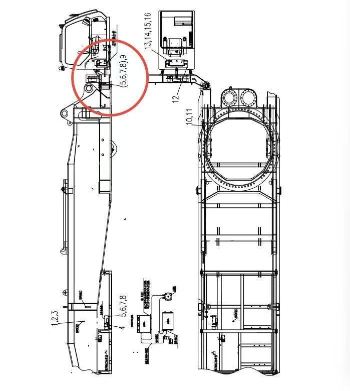 1991900144 ZOOMLION QUY500W CRAWLER CRANE -ROTATING PLATFORM SYSTEM-AIR CONDITIONING UNIT-GUARD