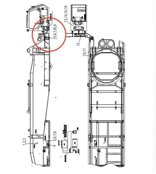 1991900144 ZOOMLION QUY500W CRAWLER CRANE -ROTATING PLATFORM SYSTEM-AIR CONDITIONING UNIT-GUARD