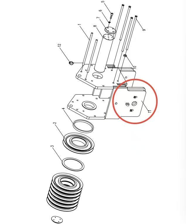 00663604100210000 ZOOMLION QUY500W CRAWLER CRANE -LIFTING MECHANISM-SHEAVE BRACKET