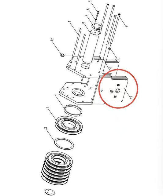00663604100210000 ZOOMLION QUY500W CRAWLER CRANE -LIFTING MECHANISM-SHEAVE BRACKET