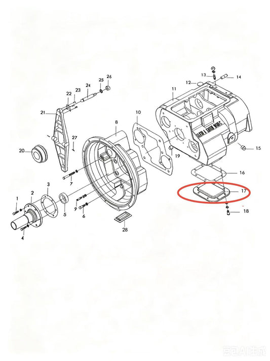 16596 ZOOMLION BRAND SPECIAL CHASSIS FOR TRUCK CRANE-LOWER POWER TAKE-OFF HOLE COVER