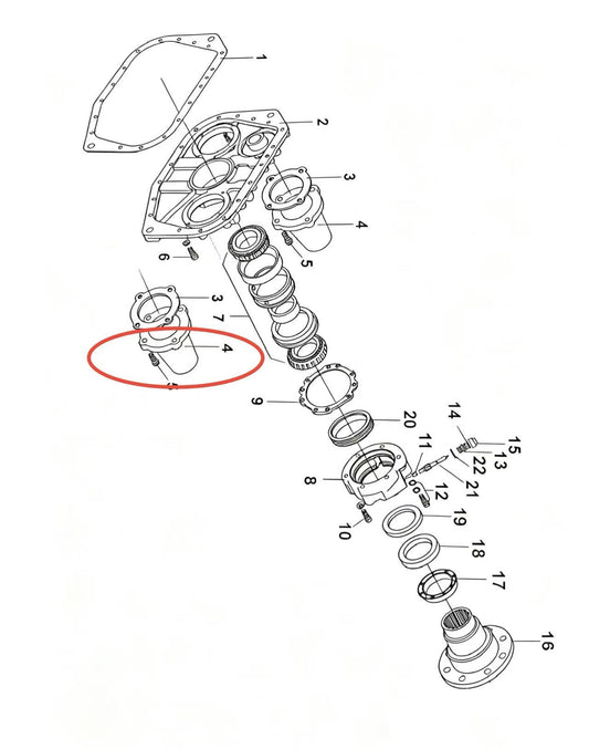 17376 ZOOMLION BRAND SPECIAL CHASSIS FOR TRUCK CRANE-BEARING COVER OF EXTENSIONAL INTERMEDIATE SHAFT