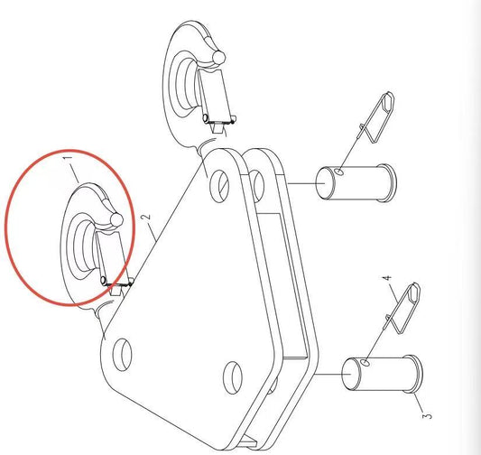 1090400068 ZOOMLION QUY500W CRAWLER CRANE -ROTATING PLATFORM SYSTEM-CYLINDER LIFTING ATTACHMENT ASSEMBLY-AMERICAN PATTERN CARGO HOOK 320A-150 ST158