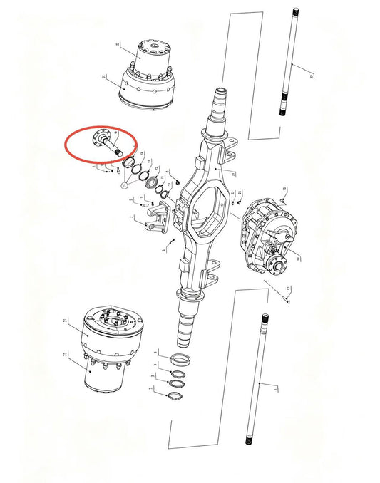 A2500043-D ZOOMLION BRAND SPECIAL CHASSIS FOR TRUCK CRANE-INTERMEDIATE AXLE ASSEMBLY‑THROUGH SHAFT
