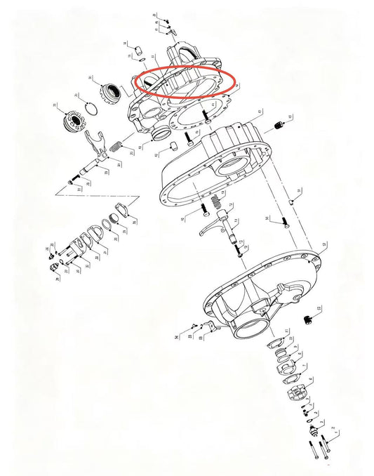 A2502020 ZOOMLION BRAND SPECIAL CHASSIS FOR TRUCK CRANE-MIDDLE AXLE MAIN REDUCER ASSEMBLY-AXLE HOUSING