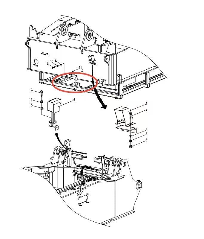 00663604710620000 ZOOMLION QUY500W CRAWLER CRANE -ROTATING PLATFORM SYSTEM-CABLE REEL BRACKET