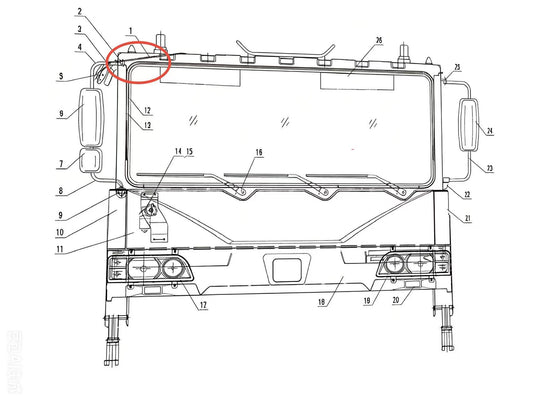RDGDX UPPER BRACKET OF RIGHT REARVIEW MIRROR
