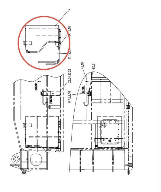 1000400113 ZOOMLION QUY500W CRAWLER CRANE -POWER SYSTEM-FUEL TANK ASSEMBLY