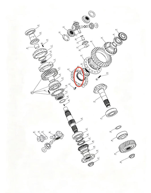 A2302083 ZOOMLION BRAND SPECIAL CHASSIS FOR TRUCK CRANE-MIDDLE AXLE MAIN REDUCER ASSEMBLY-RIGHT SCREW COLLAR ASSEMBLY