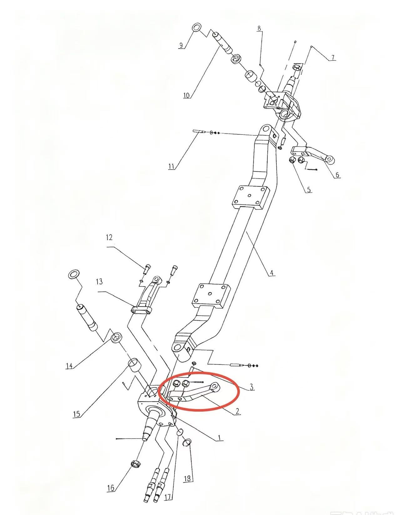L3001041X07D ZOOMLION BRAND SPECIAL CHASSIS FOR TRUCK CRANE-BRAKE ASSEMBLY-LEFT STEERING KNUCKLE ARM