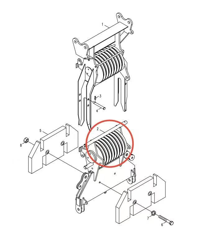 00662002300400000 ZOOMLION QUY500W CRAWLER CRANE -LUFFING MECHANISM-SUPERLIFT LUFFING LOWER PULLEY BLOCK