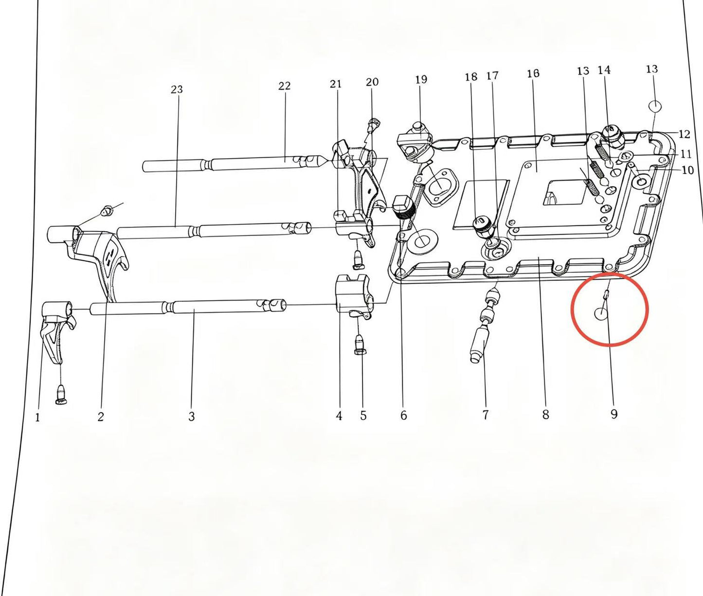 1634 ZOOMLION BRAND SPECIAL CHASSIS FOR TRUCK CRANE-INTERLOCK PIN OF FORK SPINDLE