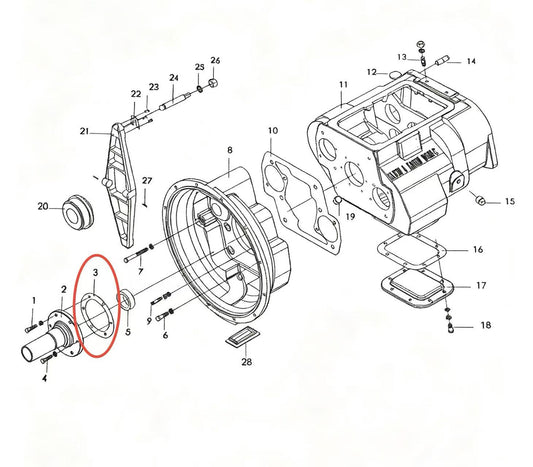14311  ZOOMLION BRAND SPECIAL CHASSIS FOR TRUCK CRANE-THE 1ST SHAFT BEARING COVER GASKET