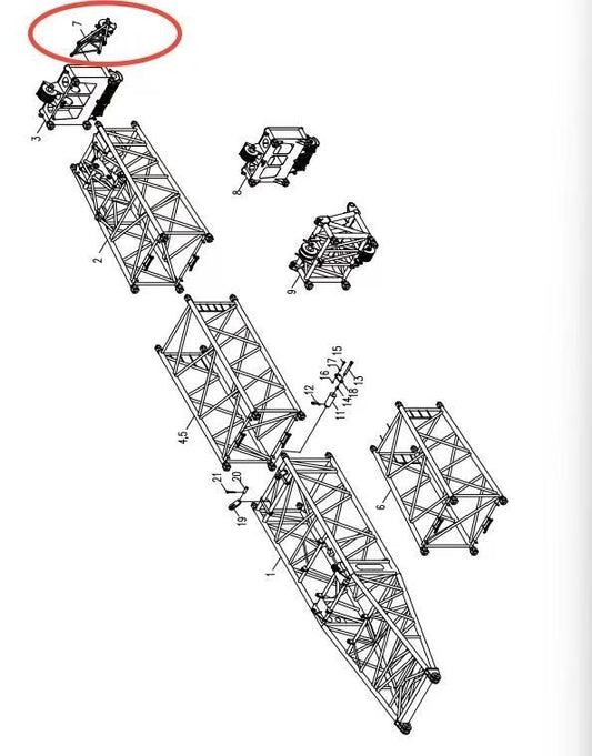 00663600101400000 ZOOMLION 500 TON CRAWLER CRANE | QUY500W WIND POWER CRAWLER CRANE-BOOM SYSTEM-GOOSE HEAD FRAME