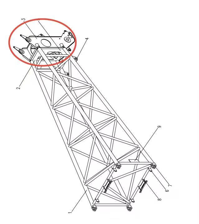 00662006600420000 ZOOMLION  QUY500W CRAWLER CRANE -BOOM SYSTEM‑TOP SECTION OF TOWER BOOM-HEAD WELDING OF TOP SECTION OF TOWER BOOM