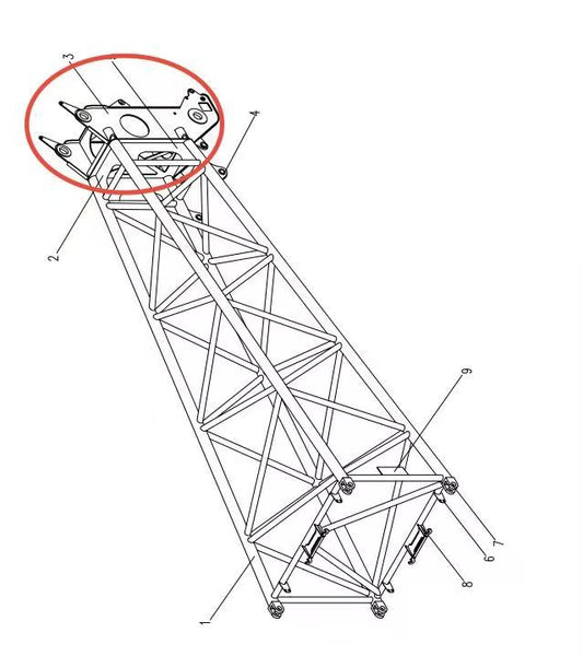 00662006600420000 ZOOMLION  QUY500W CRAWLER CRANE -BOOM SYSTEM‑TOP SECTION OF TOWER BOOM-HEAD WELDING OF TOP SECTION OF TOWER BOOM