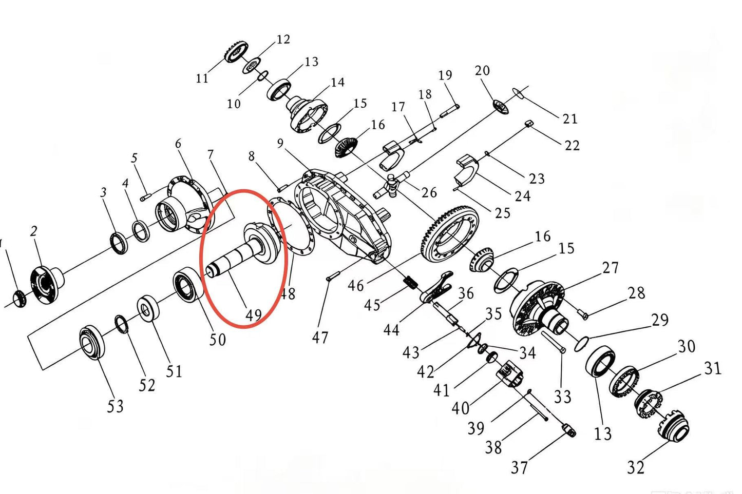 81.35101.0363 ZOOMLION BRAND SPECIAL CHASSIS FOR TRUCK CRANE-ACTIVE TAPER GEAR
