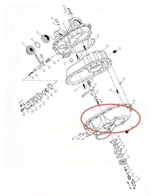 A2504081 ZOOMLION BRAND SPECIAL CHASSIS FOR TRUCK CRANE-MIDDLE AXLE MAIN REDUCER ASSEMBLY-MAIN DIAXLE DIFFERENTIAL COVER