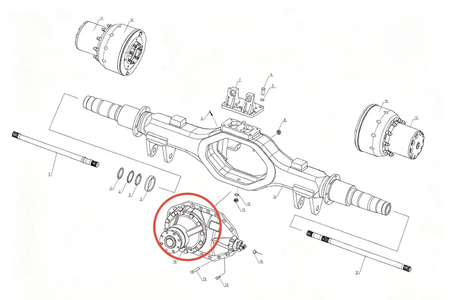 A2402XB-D ZOOMLION BRAND SPECIAL CHASSIS FOR TRUCK CRANE-MAIN REDUCER