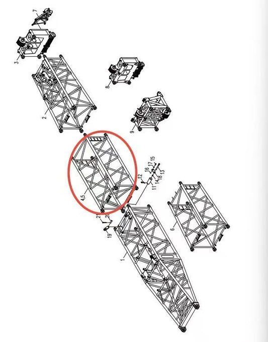 00662000100800000 ZOOMLION 500 TON CRAWLER CRANE | QUY500W WIND POWER CRAWLER CRANE-BOOM SYSTEM-6 METER BOOM