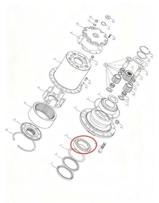 A2406100 ZOOMLION BRAND SPECIAL CHASSIS FOR TRUCK CRANE-WHEEL SIDE REDUCER ASSEMBLY-CONICAL ROLLER BEARING(INSIDE)