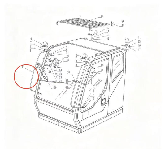 YLD07P/53-01080 ZOOMLION QUY500W CRAWLER CRANE -CONTROL SYSTEM-OPERATOR CAB-RIGHT FRONT ARMREST ASSEMBLY