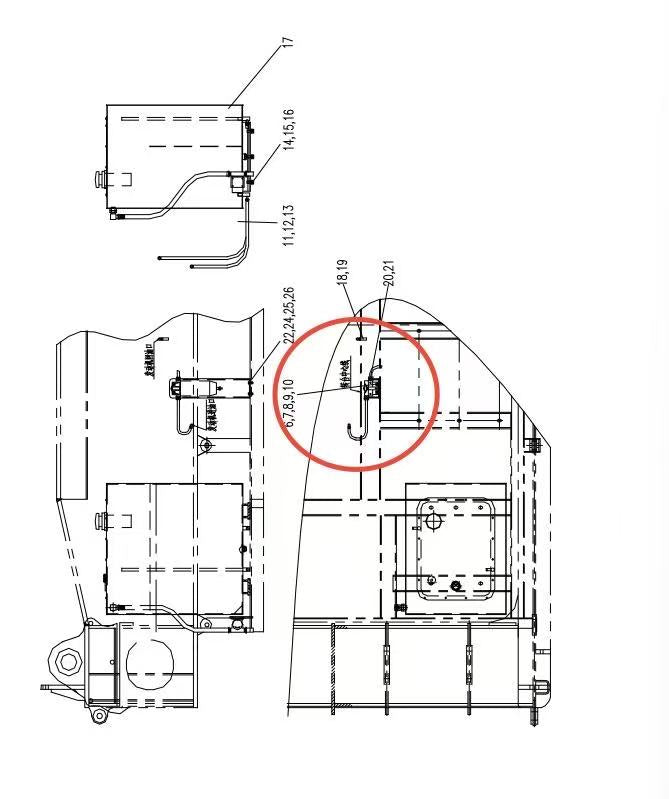 00662001100400000 ZOOMLION QUY500W CRAWLER CRANE -POWER SYSTEM-FUEL WATER SEPARATOR BRACKET
