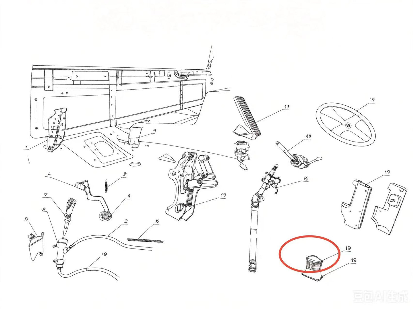 PW21 ZOOMLION BRAND SPECIAL CHASSIS FOR TRUCK CRANE-RUBBER SLEEVE OF STEERING GEAR